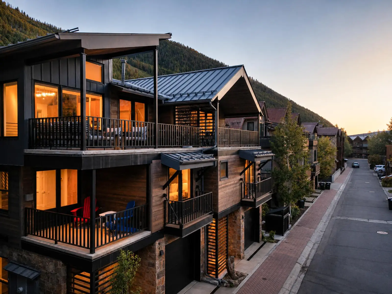 Depot Place, Telluride – exterior at twilight
