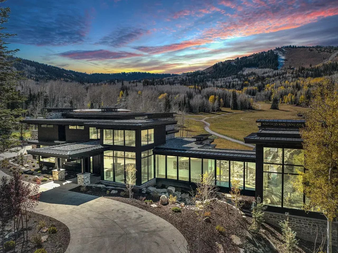 White Pine Canyon, Park City – exterior at twilight
